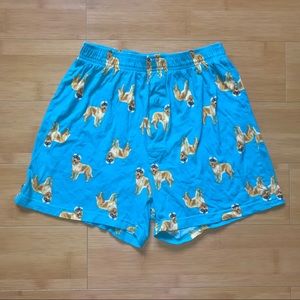 MENS BLUE DOG COTTON BOXER SHORTS